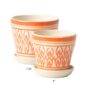 Saucelle Petits Pot with Attached Saucer – Orange – 6″